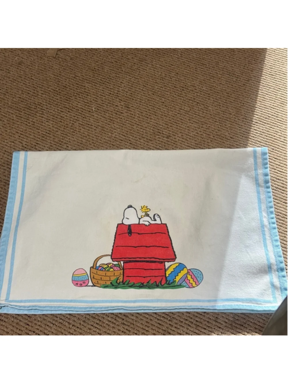 Williams Sonoma Snoopy & Woodstock Easter Kitchen Towel